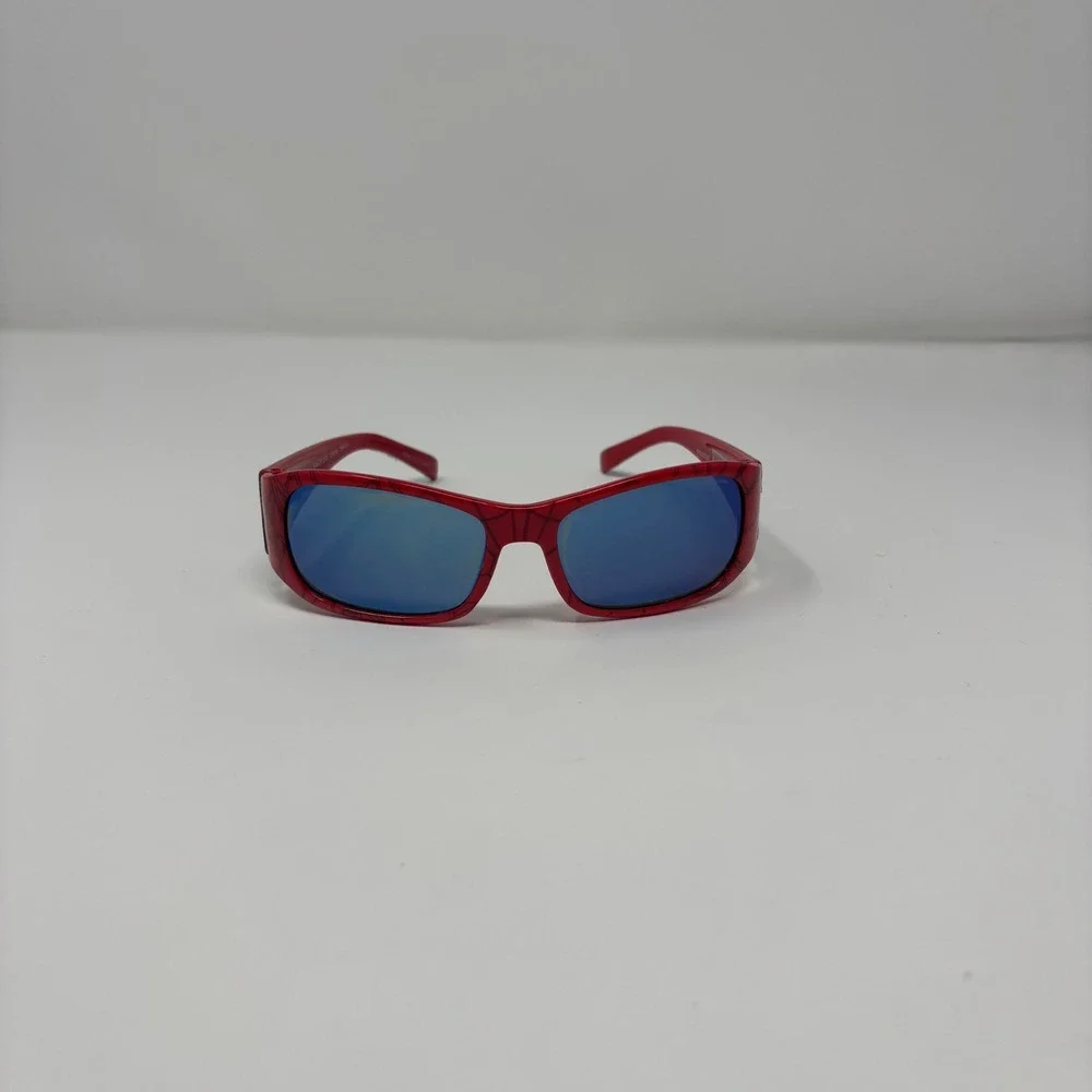 Marvel Spider Man Sunglasses Kids Red Web‎ Graphic Blue Tinted Lenses Superhero